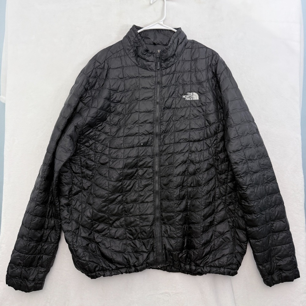 The North Face Thermoball Jacket Mens 2XL Black Full Zip Insulated Lightweight